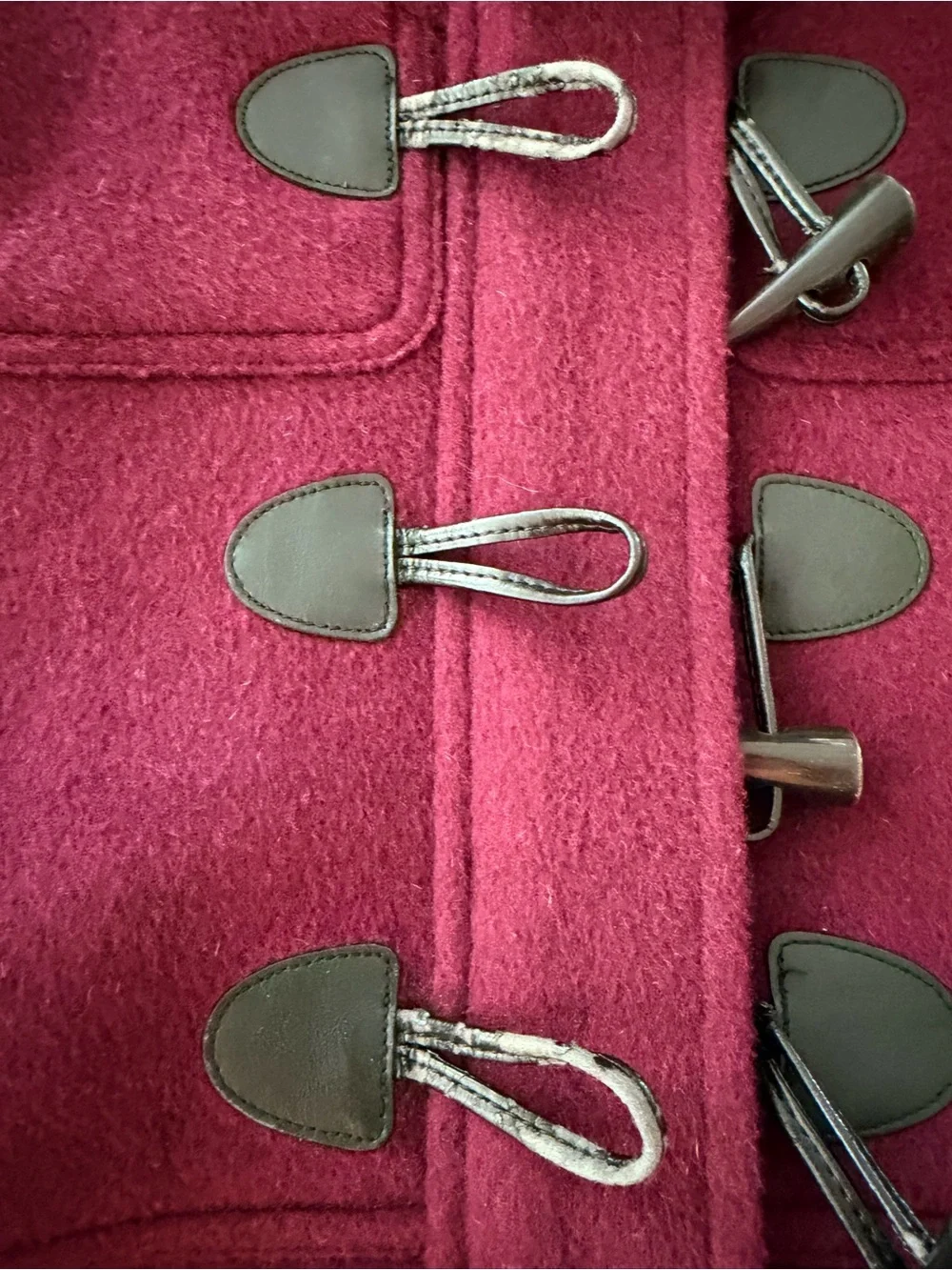 Burberry Girls' Duffel Hooded Coat in Deep Burgundy 100% Wool Sz10